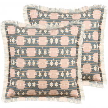 Conjunto de 2 cojines decorativos geométricos multicolor 60 x 60 cm Dianthus