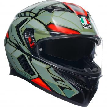 AGV K3 E2206 Casco Integral - Negro Rojo Verde (2XL)