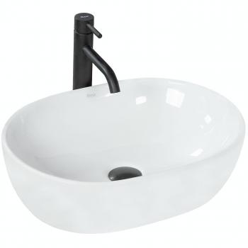 Lavabo de encimera Rea Amelia 48 - Blanco, diseño moderno, material cerámico, dimensiones 48x35 cm, acabado brillante, fácil instalación