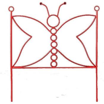 Dfierro Mariposa Cabecero de forja, 90 cm, Color Rojo, Metal, Cama 80/95