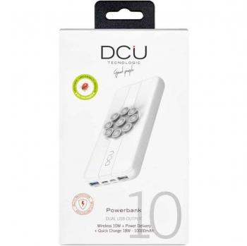 DCU 34155016 Powerbank con Ventosa, Carga Rápida Wireless 10W, Power Delivery 18W, Quick Charge 18W, Batería Externa de Litio de 10000mAh -