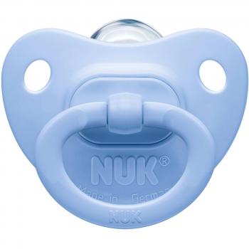 Nuk Classic - Pack de 2 chupetes fisiológicos de silicona T1, color azul