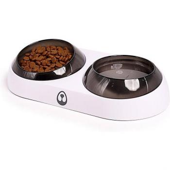 Comedero doble inclinado ajustable DZL para Perros y Gatos con Ángulo de 0° y 15° Ajustable