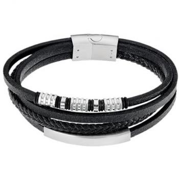 Pulsera Lotus Style Men In Black LS2383-2/1 Acero Inoxidable 316L para Hombre, con abalorios de diferentes formas y longitud de 213.00 mm