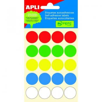 Apli etiquetas minibolsa colores surtidos Ø 19.0mm 5 hojas