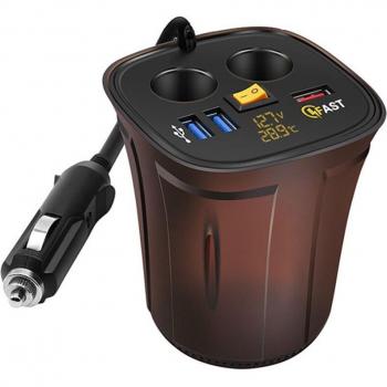 Cargador de Coche Bluetooth Rápido QC3.0 Dual USB con Encendedor para Móviles Huawei y Xiaomi