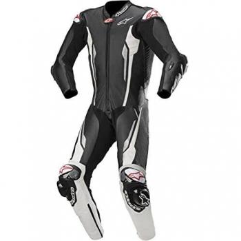 Alpinestars - Traje de competición de piel, compatible con tecnología Air, color blanco y negro