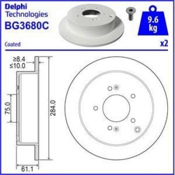 Disco de freno DELPHI BG3680C