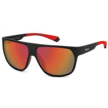 Polaroid Matte Black Square Sunglasses for Men, Size 60 MM