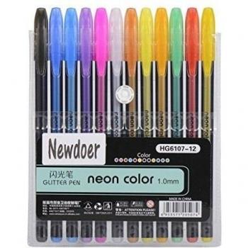 Newdoer - Lote de 48 bolígrafos de tinta de gel para colorear, ideal para adultos