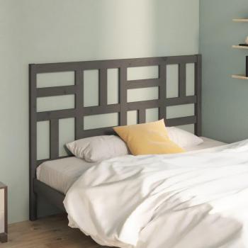 Cabecero de cama gris de madera maciza de pino 166x4x104 cm