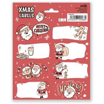 Etiquetas adhesivas Navidad ho ho ho Erik rojo