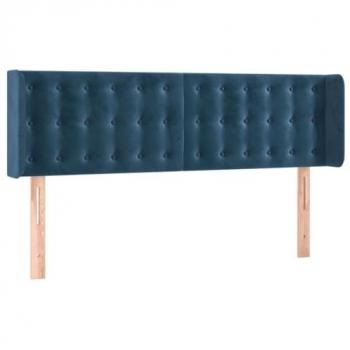 Cabecero de terciopelo azul oscuro 147x16x78/88 cm