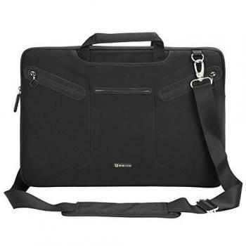 EveCase Maletín Mensajero para Laptops, PC Portátiles, Tablets de 17.3 pulgadas - Estuche con manijas y correa de hombro, Bolsillo con cremallera para Mackbook / Laptops / Chromebooks