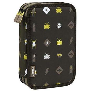 Plumier 2 pisos con contenido Be Atomic, negro