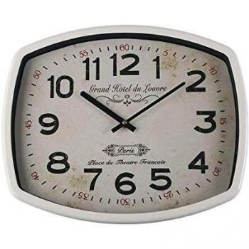 Reloj de Pared Decorativo Marca VERSA, Modelo Sheffield, Fabricado en Metal, Dimensiones 40 x 33 cm, Color Beige y Gris, Requiere 1 Pila AA de 1.5V (No Incluida)