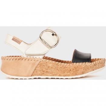 Sandalias de cuña de piel para mujer con hebilla decorativa MARINA W1C