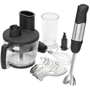Clatronic 263223 Mano, picadora, batidora Varilla, Velocidad Regulable, 750 W, Acero Inoxidable, Negro y Plata
