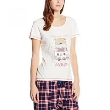 Dorothy Perkins Unbearable Pun Tee, Top de Pijama para Mujer, Rojo