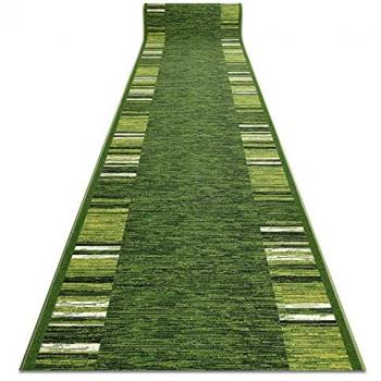 Alfombra de Pasillo Antideslizante Adagio Verde 100x300 cm con Refuerzo de Goma