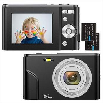 Compactas Cámaras Digitales 2,4 Pulgadas 1080P 36 Megapíxeles HD Camara Fotos Recargable Cámara para de Bolsillo Cámaras Digitales con Zoom 16X Camara Compacta,para Principiantes,Niño,Adulto