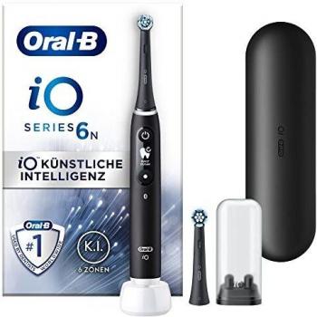 Oral-B iO Series 6 Black Lava Electric Toothbrush with Travel Case, 5 Cleaning Modes, and Display