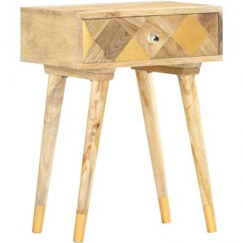Solid Mango Wood Bedside Cabinet 43x30x58 cm