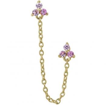 Piercing múltiple Earcandy Alaia de plata bañada en oro amarillo 18k