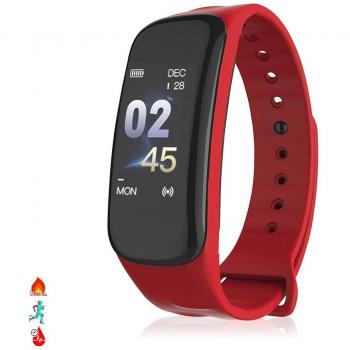 Brazalete inteligente X1 con monitor cardiaco, presión sanguínea y notificaciones.