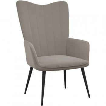 Silla de relajación de terciopelo gris claro vidaXL, características: diseño moderno, tapizado en terciopelo suave, estructura robusta, disponible en varios colores (gris oscuro, verde oscuro), ideal para dormitorio y sala de estar,
