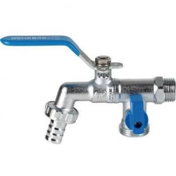 Grifo curvo Genebre 3059D-2 de alta calidad con salida de 1/2x3/4x3/4 y mango ergonómico - Pack de 8 unidades