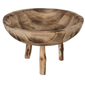Centro de Mesa Beige de Madera 27 x 27 x 16 cm