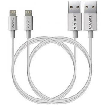 Cable Lightning - TURATA 3ft X 2 Lightning Cable iPhone Cable cargador de datos de USB [Ultra Rápido ] Compatible para iPhone 7 , 7 Plus ,6 , 6s ,6 Plus,6S Plus, SE, 5 , 5S , 5C ,iPad Air , Air 2 , iPad Mini y iPad Pro