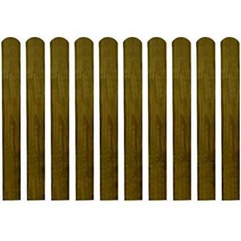 vidaXL 30x Listones de Valla de Jardín Madera Impregnada Cercado Terraza Barrera Decorativa para Jardín Estacas Robustas Duraderas Resistentes 80cm