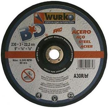 Wurko - Disco abrasivo 230 x 3 x 22 mm Corte Hierro
