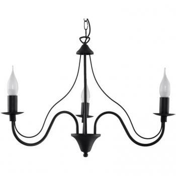 Lámpara colgante MINERWA de acero negro con 3 luces LED E14