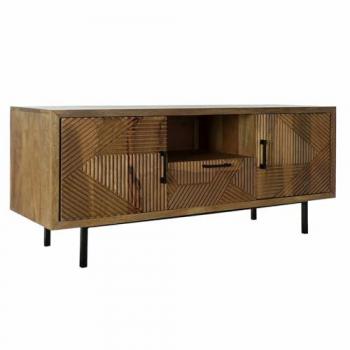 Mueble de TV DKD Home Decor 125 x 40 x 54,5 cm Natural Metal Marrón Claro Madera de Mango