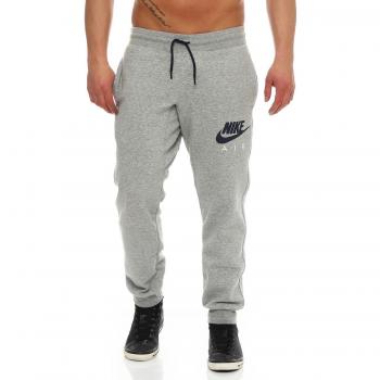 NIKE W77 FLC Cuff PT-Air Htg Pantalon-Hombre, Gris/Negro, L
