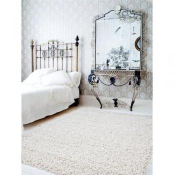benuta Alfombra Shaggy pelo largo Swirls Beige 240x340 cm - 100% Polipropileno - Monocolor - Tejido a máquina - Cuarto de estar