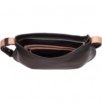 Bolso de hombro de piel con cremallera y correa ajustable para mujeres elegantes