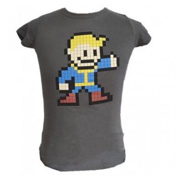 Camiseta Gris Mujer Fallout 8 Bit Talla L