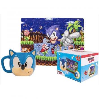 3D Sonic the Hedgehog Mug & 100-Piece Puzzle Set