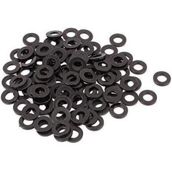 sourcing map 6mm x 12mm x 1.5mm Aislamiento Plana De Nylon Arandela Separadora Negro 100 unidades