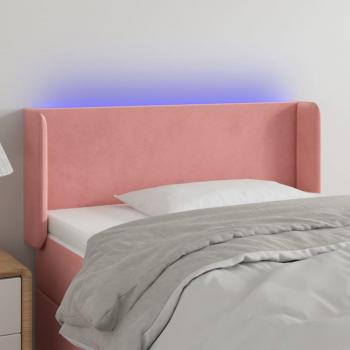 Cabecero LED Rosa de Terciopelo 103x16x78/88 cm