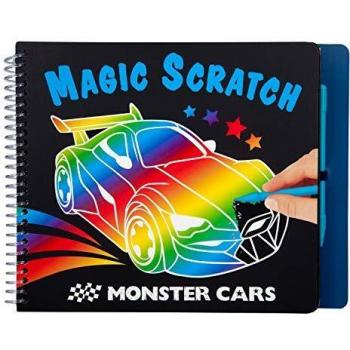 Depesche-DP-0010928 Libro para Colorear Magic Scratch Monster Cars, Aprox. 22,5 x 17,8 x 1,8 cm, Multicolor, única