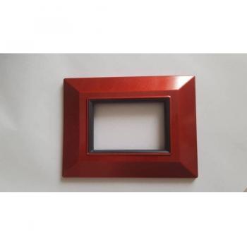 Placa Compatibles Axolute Bticino Color Rojo Metálico - 4 Foros