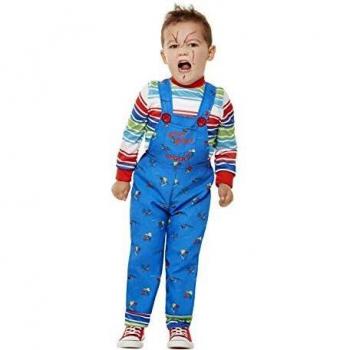 Smiffys 61027T2 - Disfraz de Chucky con licencia oficial, para niños de 3 a 4 años, color azul