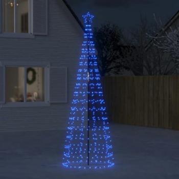 Árbol de Navidad cono con estacas 570 LEDs 300 cm Color Azul, Blanco cálido, Blanco frío