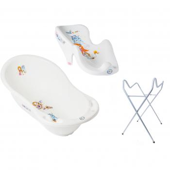 gofuture bañera para bebé 3078193010 con soporte plegable y pato, 102 cm blanco Princess weiß Talla:3er - Set mit Premium Ständer
