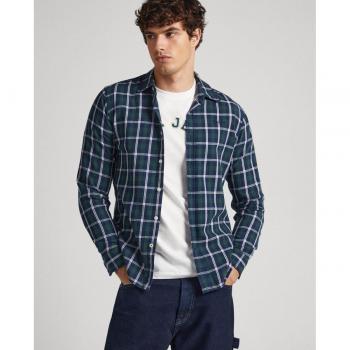 Camisa Pepe Jeans para hombre Clems regular fit con estampado de cuadros verde multicolor